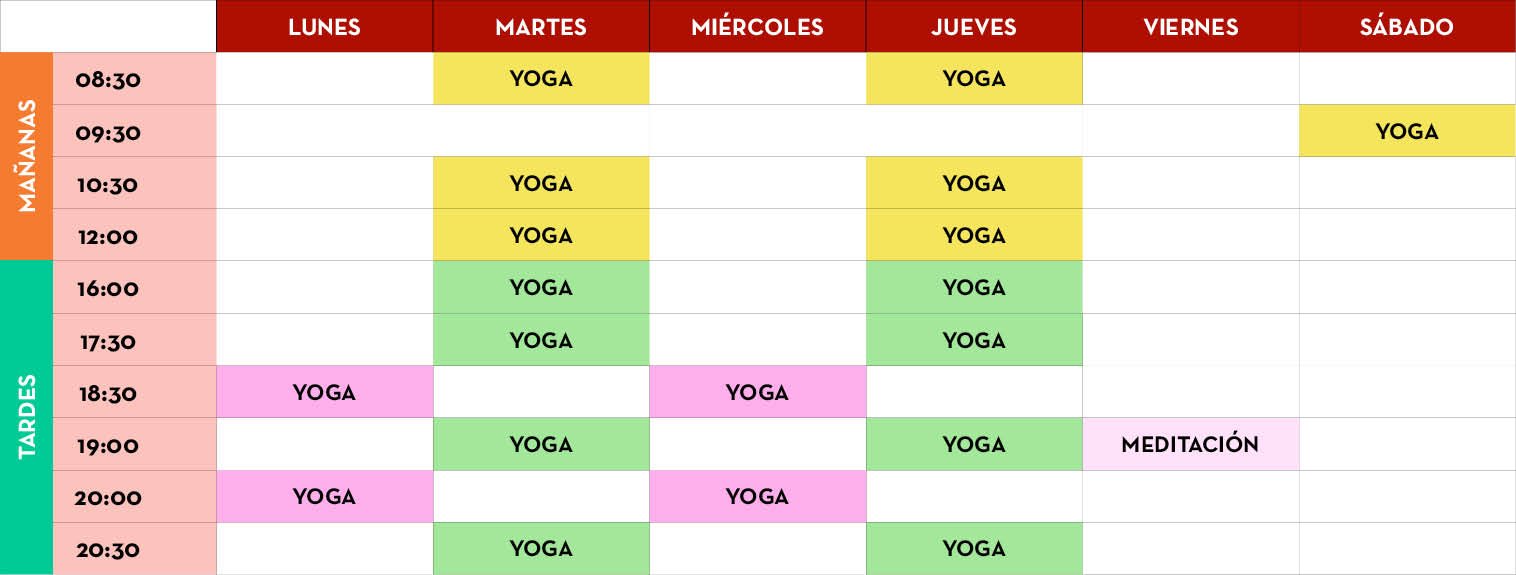 horarios de clases de yoga en valladolid